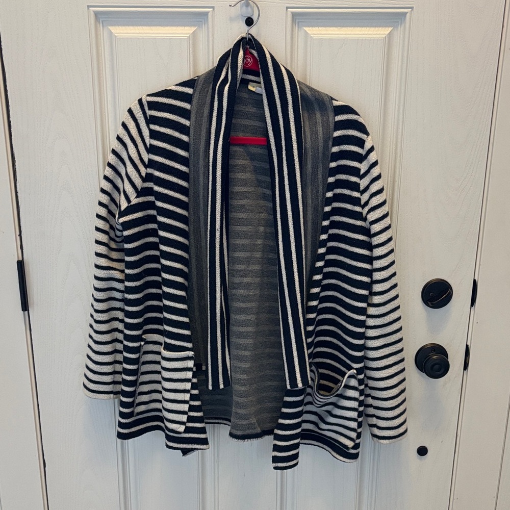 Anthropologie striped navy and White Cardigan